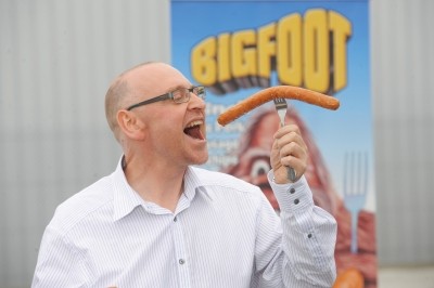 McWhinney's CEO Kevin McWhinney with one of his DSM-less sausages