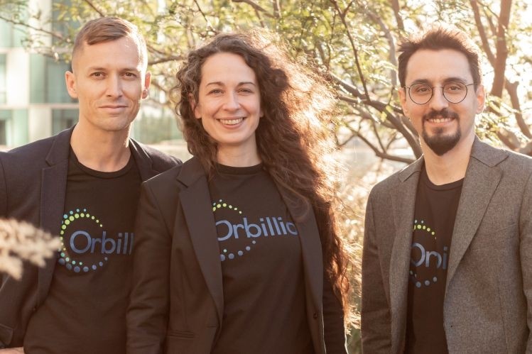 L-R: Orbillion Bio co-founders Dr Gabriel Levesque-Tremblay (CTO); Dr Patricia Bubner (CEO); and Samet Yildirim (COO). Picture credit: Orbillion Bio