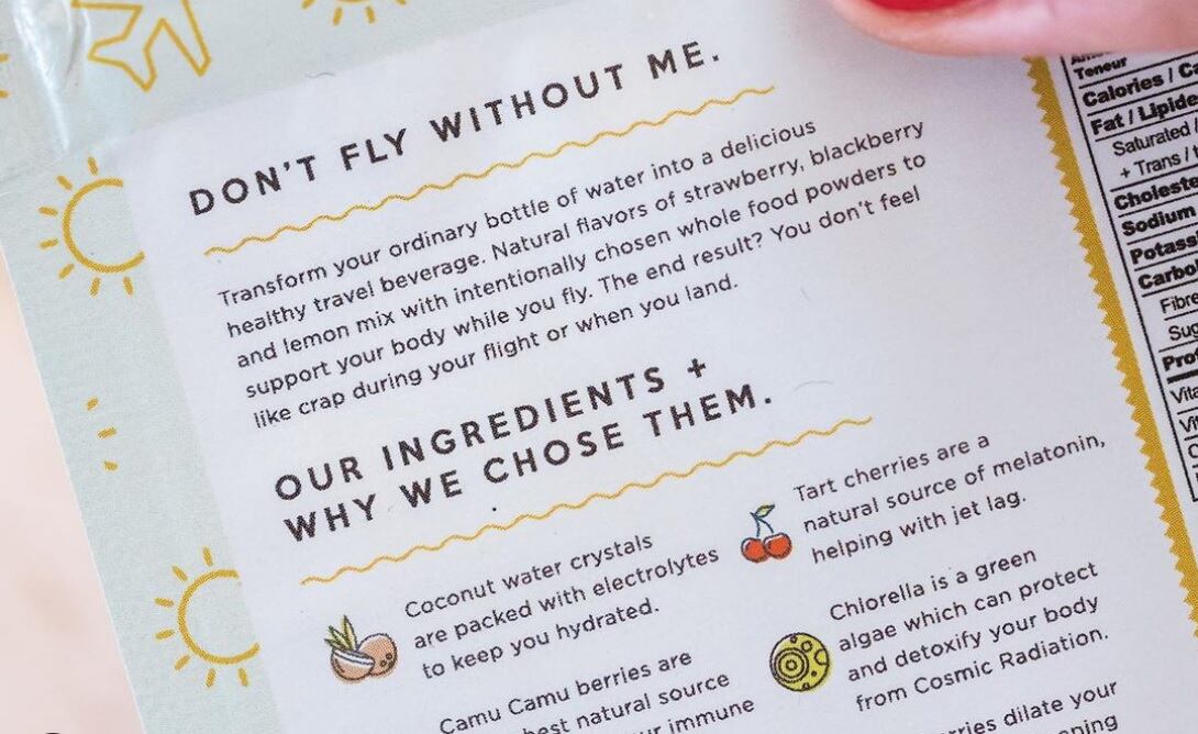 Startup Flightfūd launches beverage mix to alleviate physical stress of flying