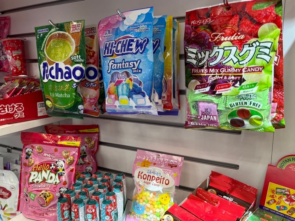 Lineup of Japanese confections