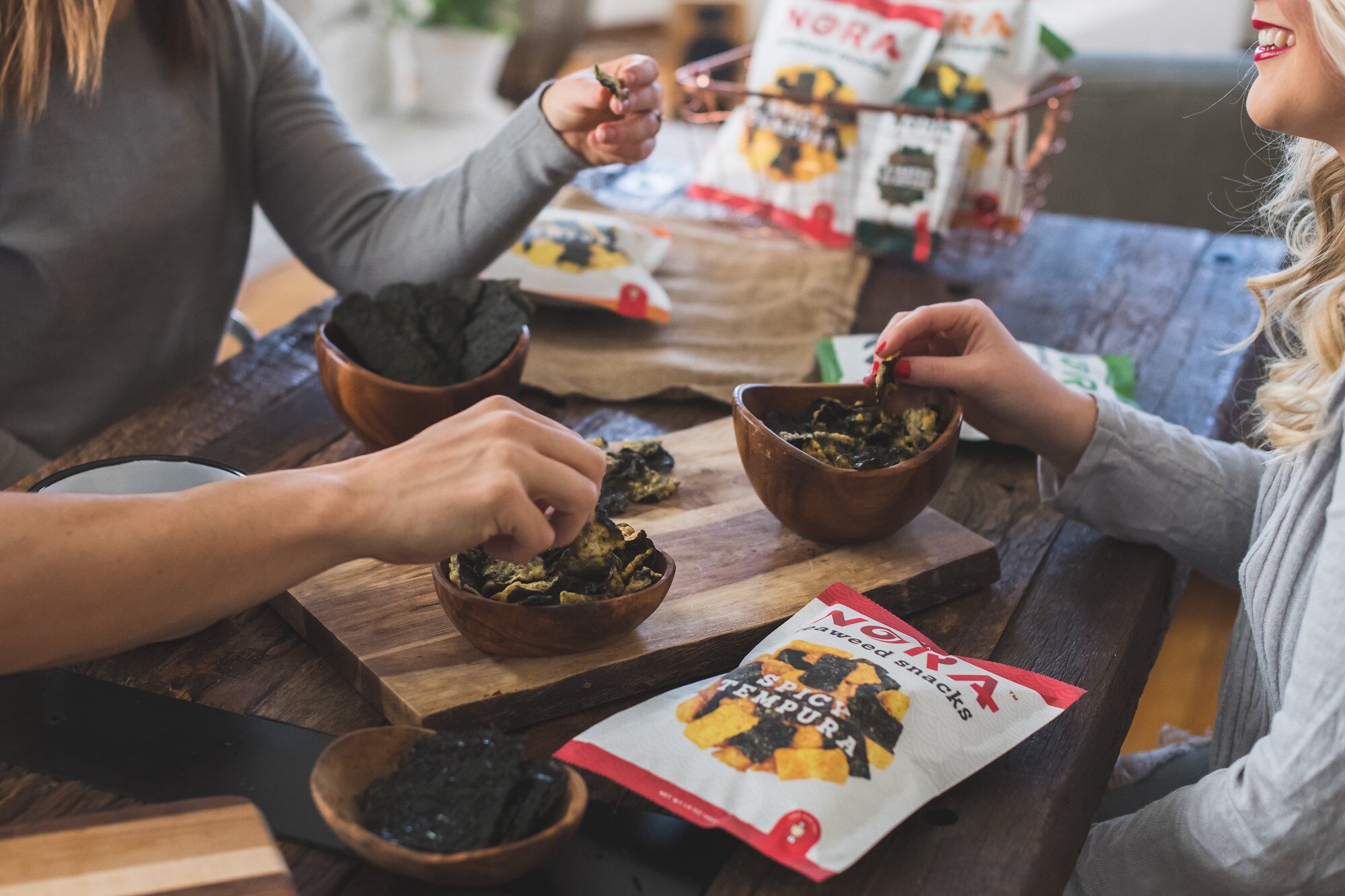 Nora seaweed chips expect to compete against potato chips in salty snacks aisle