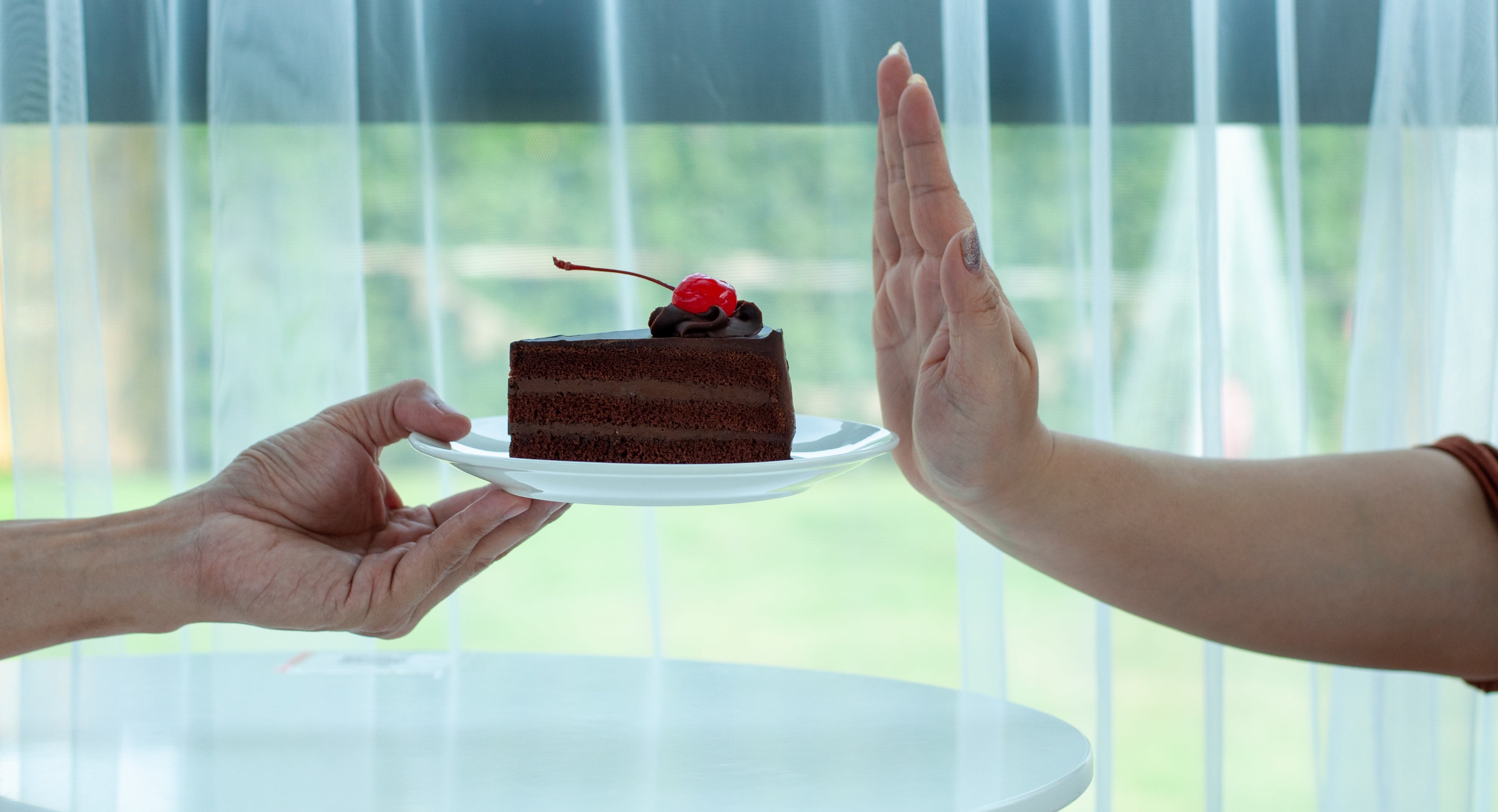 Woman says no to cake