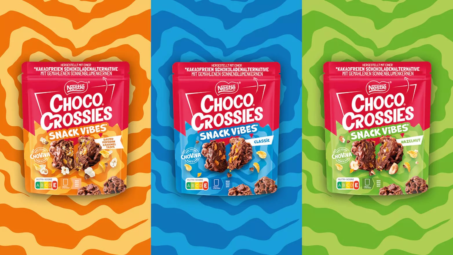 Nestlé is expanding its Choco Crossies line with "Snack Vibes" - three SKUs that are completely cocoa-free.