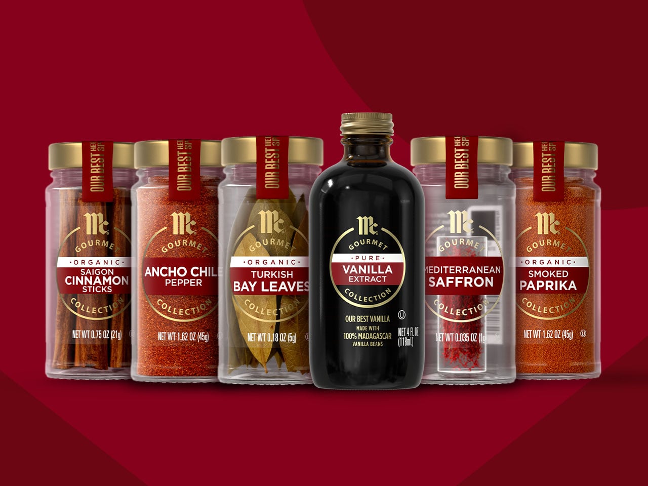 The revamped Gourmet Spices Collection features a gold screw cap and burgundy-and-gold labels to not only highlight the product’s premium positioning but pique consumer interest for quality ingredients, according to Giovanna DiLegge, VP of marketing at McCormick.