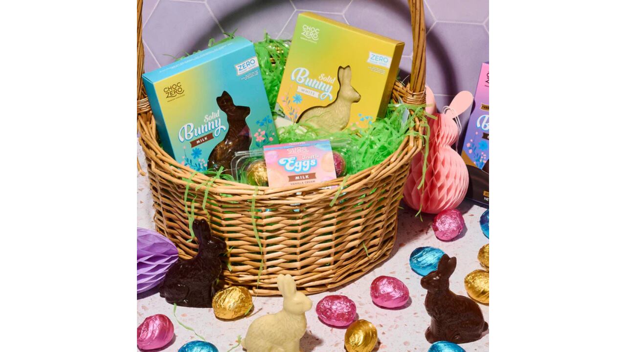 The zero-sugar alternative to traditional chocolate is available in the traditional Easter Bunny and Egg varieties.