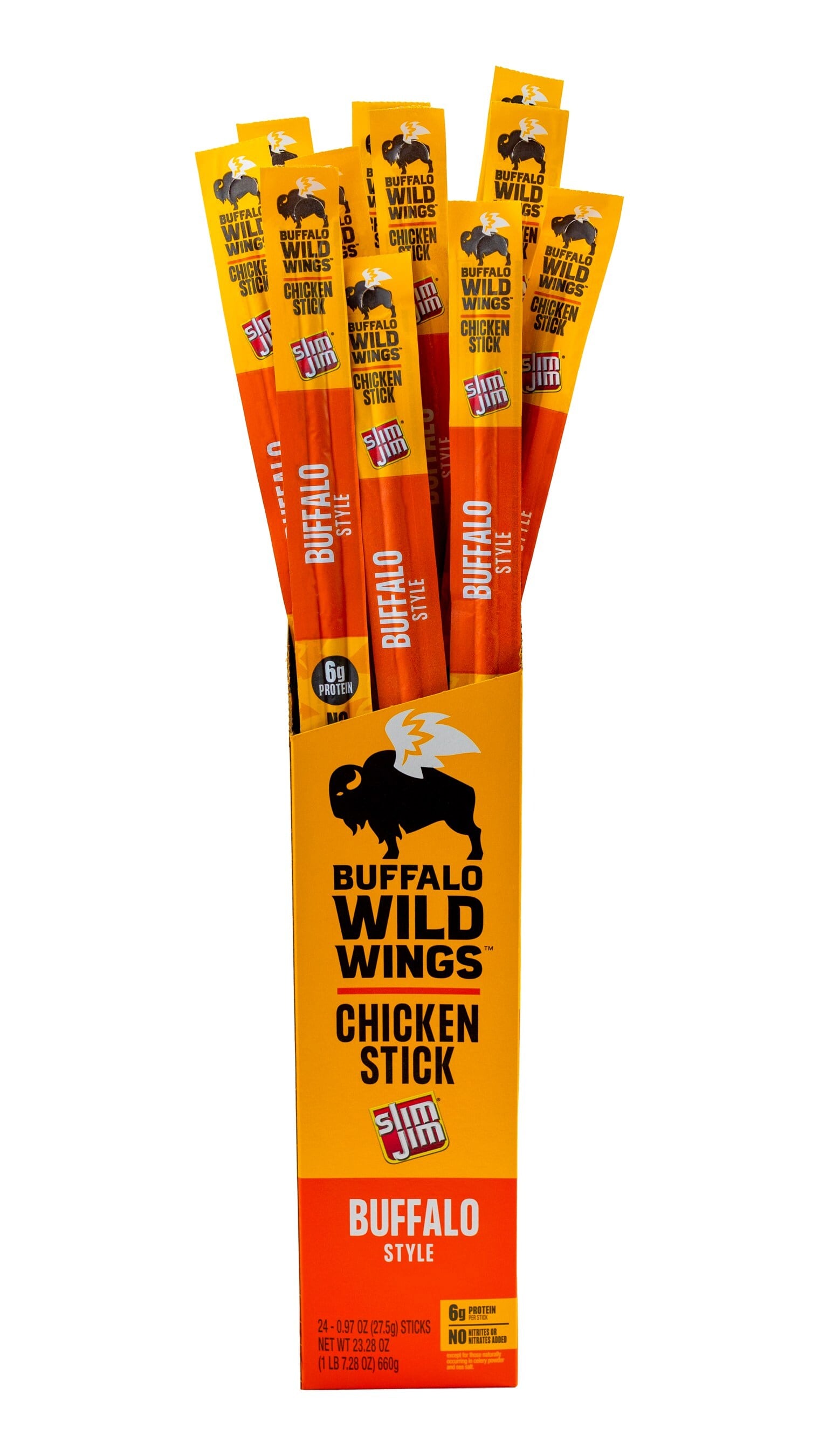 Slim Jims, a Conagra-owned company, released its dried meat sticks, co-branded with Buffalo WIld Wings, in early September.