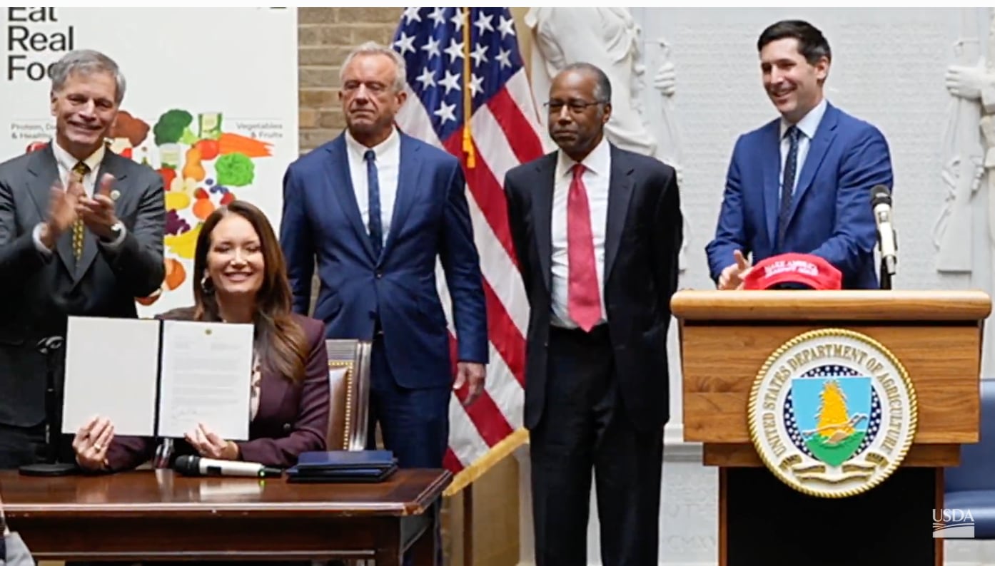 USDA Secretary Brooke Rollins signs the SNAP food restriction waivers for four new states.