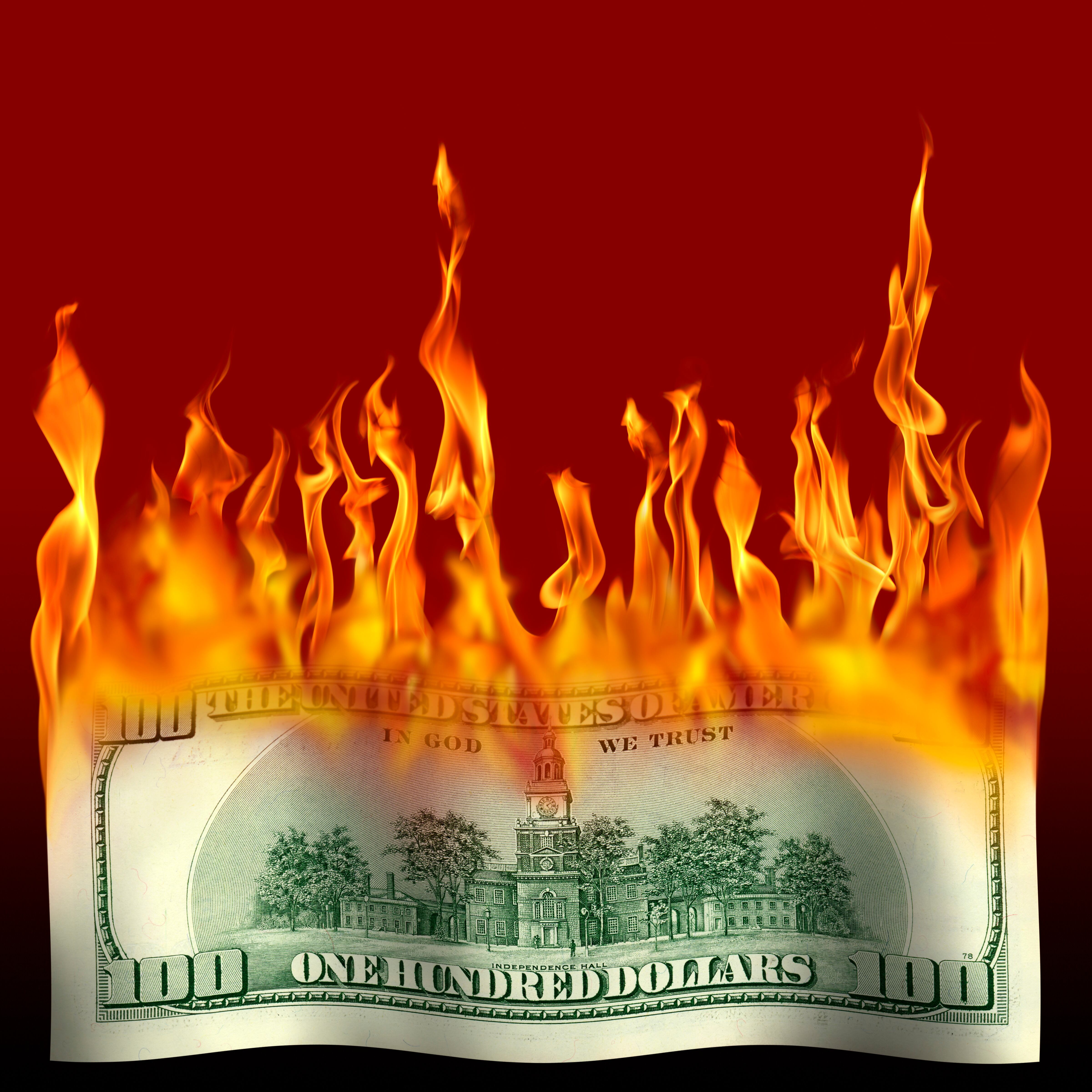 Burning dollar