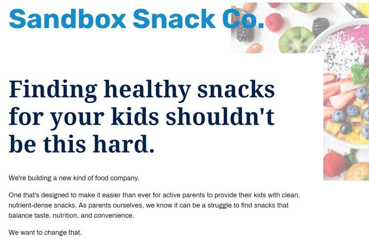 Sandbox Snack Co: 'Bake at home' protein bar for kids
