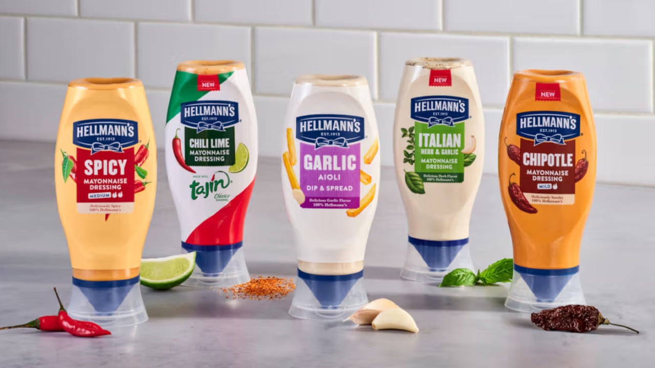 Unilever expanded its Hellmann’s mayo lineup in 2024 with new flavored mayonnaise options, including Chipotle and Garlic Aioli.
