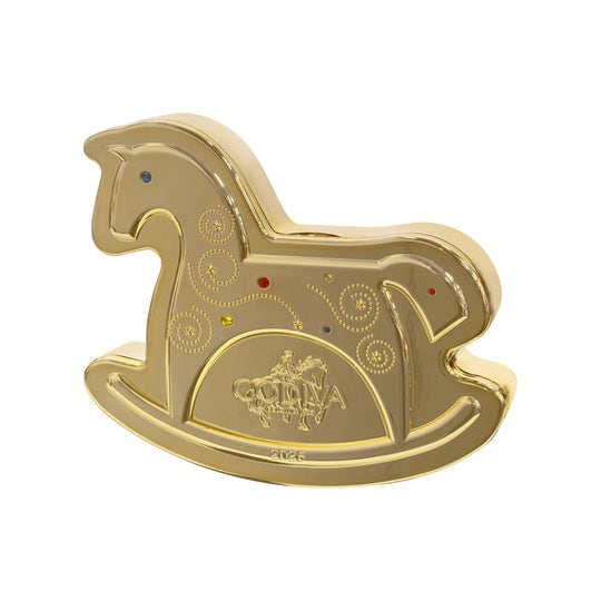 The boxes feature chocolates in four varieties: dark caramel, milk hazelnut, white raspberry orange and milk crispy crunch carré.