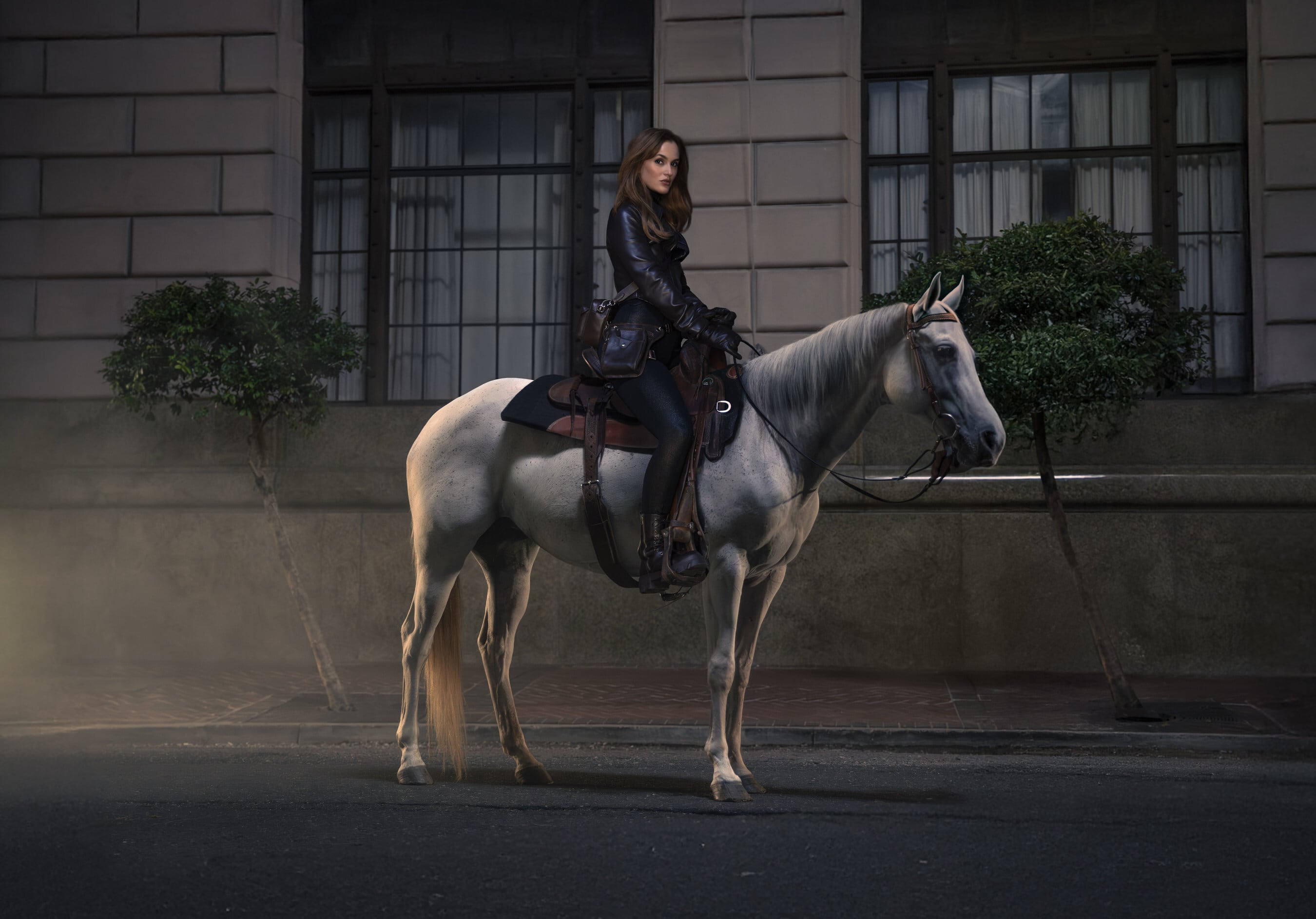 The new film, by Adrian Villagomez, features Leighton Meester as Lady Godiva, who engages in a late-night museum heist.