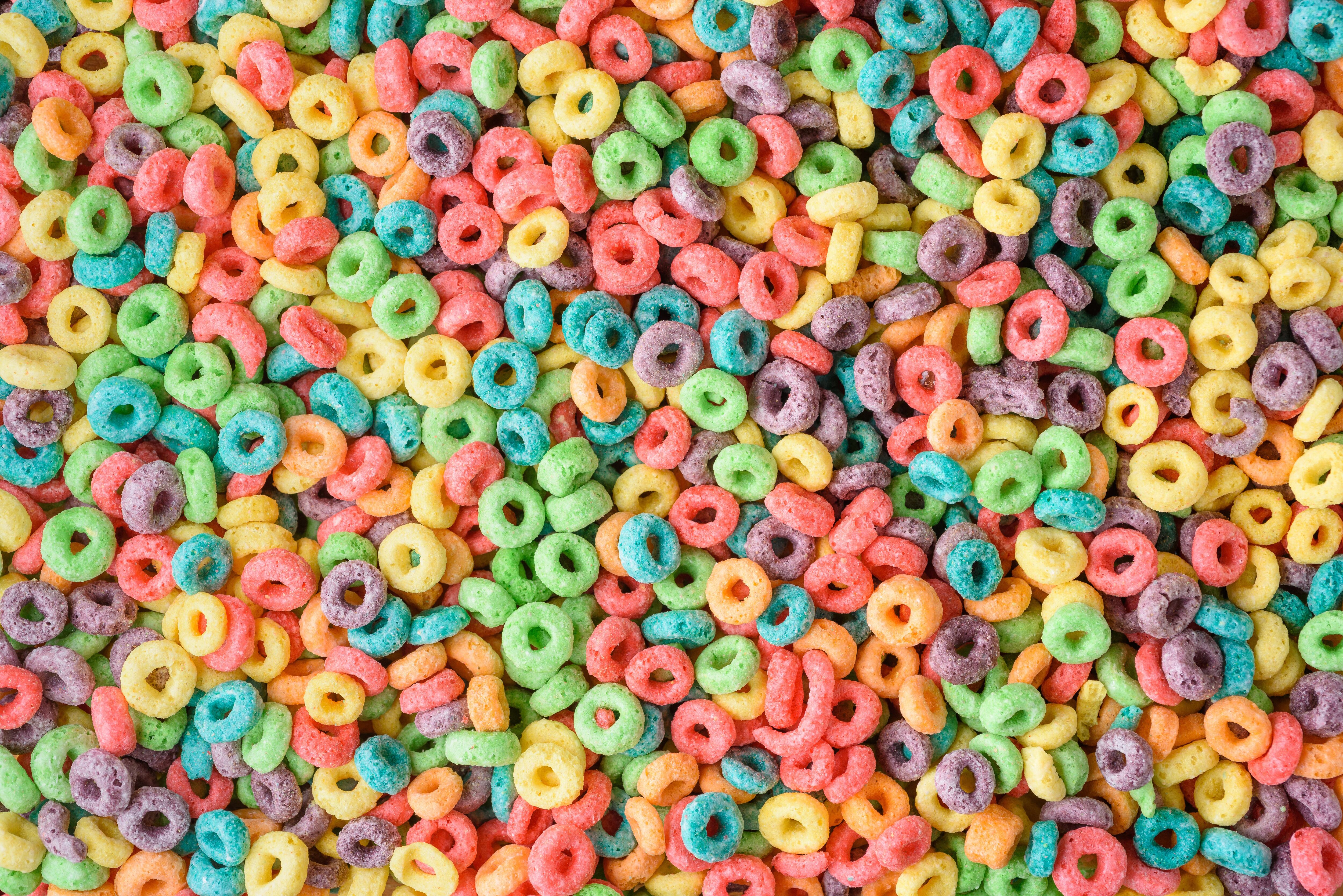 Colourful breakfast cereal