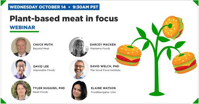 Last chance to register: FREE plant-based meat webinar with Impossible Foods, Beyond Meat, Meati Foods, Planterra Foods, GFI