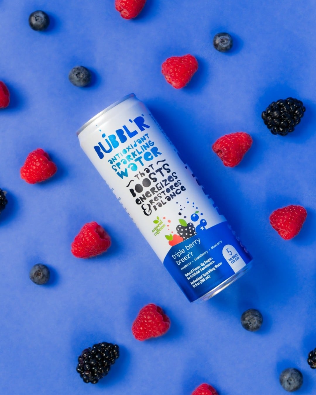 Bubbl'r zero-sugar sparkling water drinks contain five calories and 69 milligrams of caffeine from white tea, green tea and guarana.