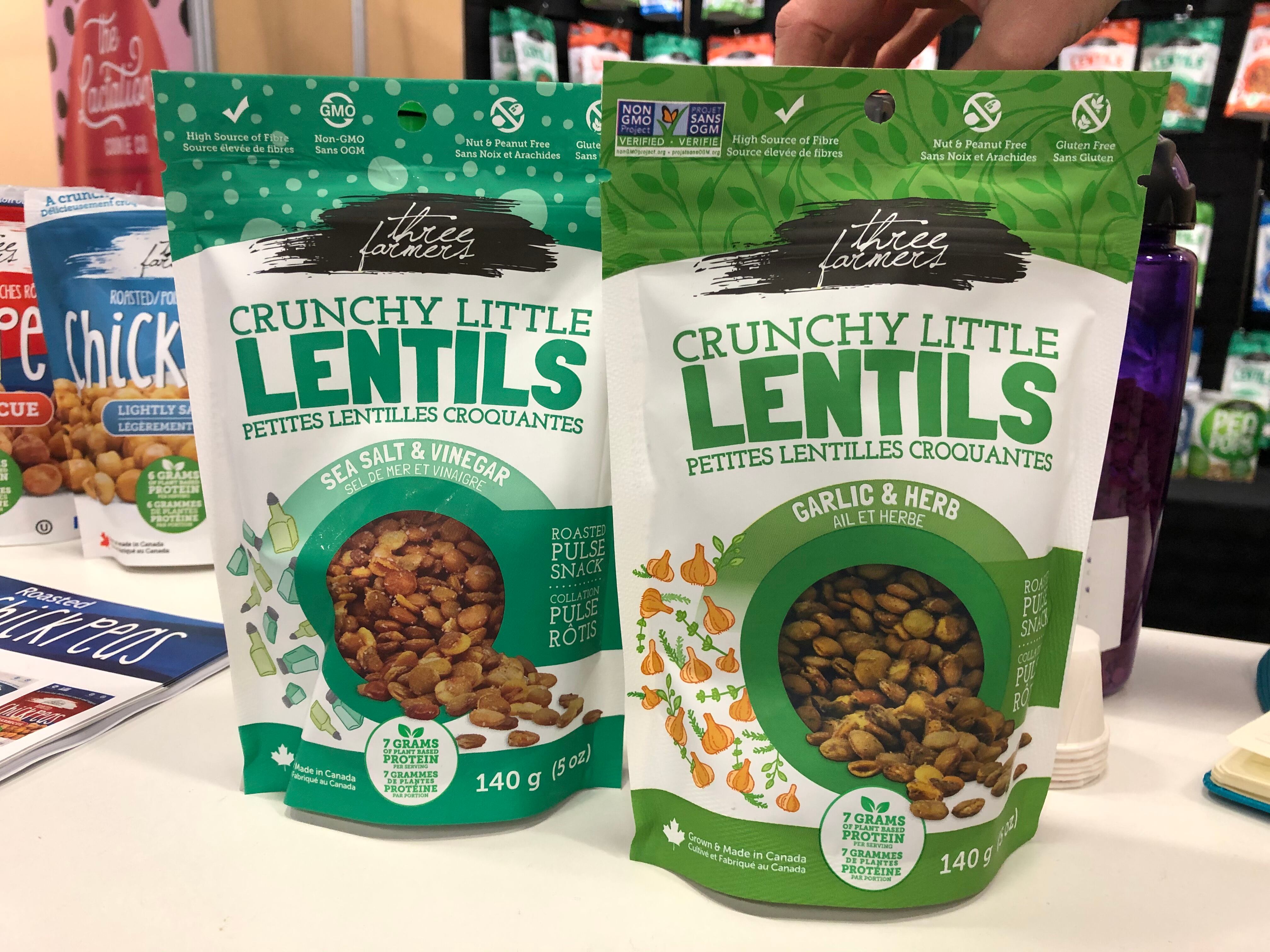 Roasted lentil snacks