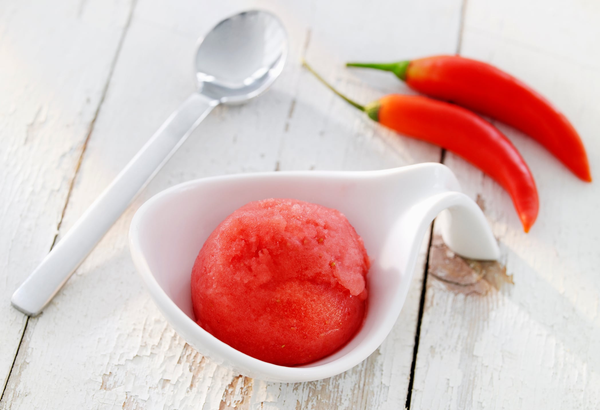 Sorbet with chillies