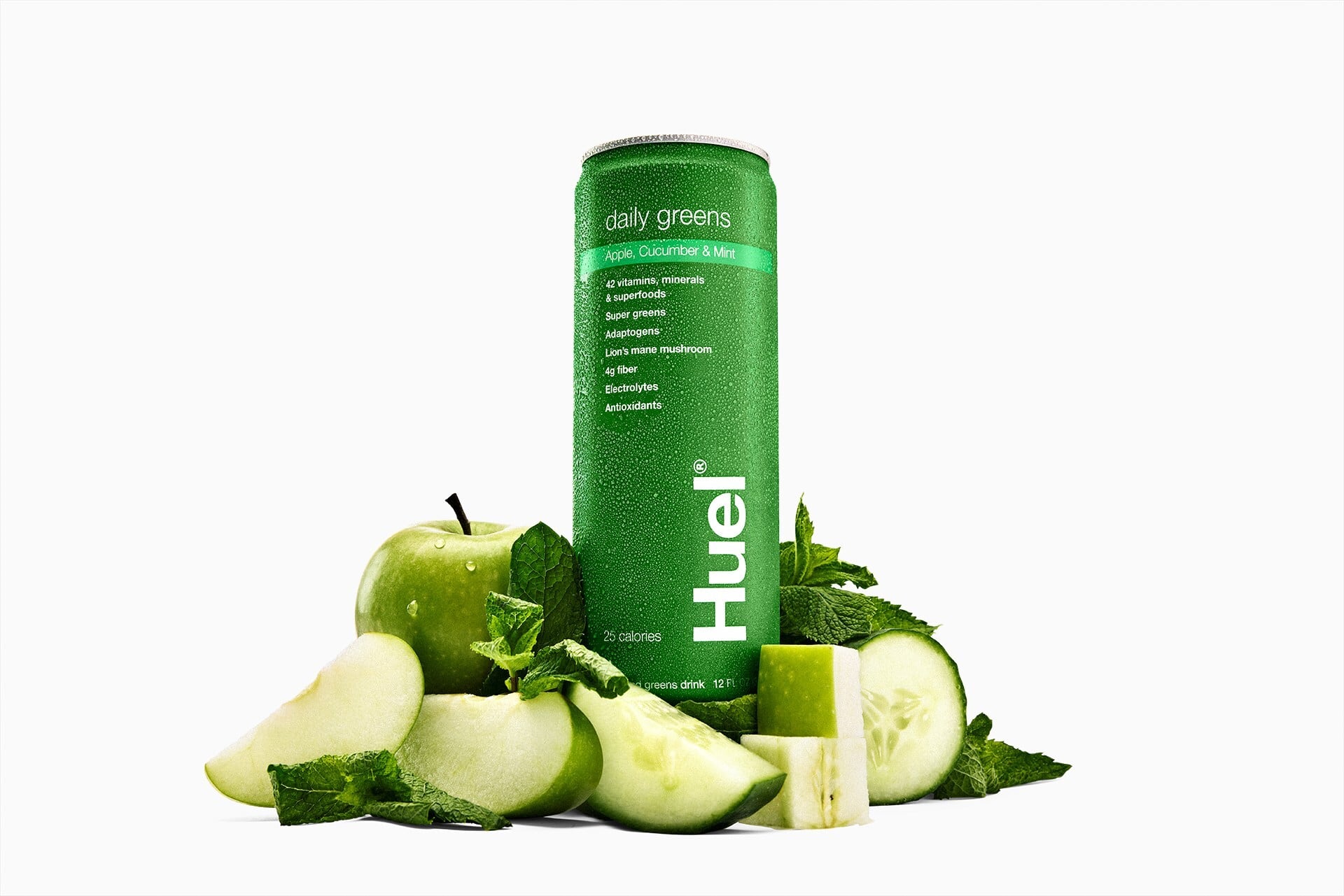 Daily Greens RTD, which comes in three flavors – apple, cucumber and mint; peach and hibiscus; and blueberry, lemon and lime – boasts 42 vitamins, minerals, superfoods, adaptogens and 4 grams of dietary fiber.