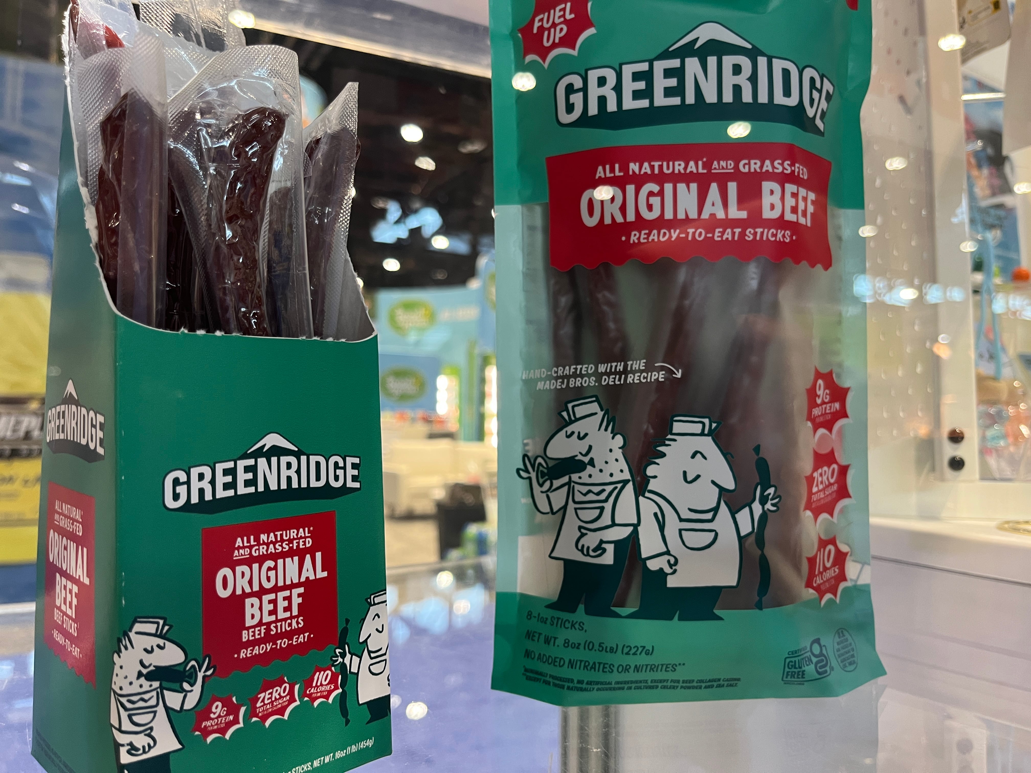 The 110-calorie ready-to-eat beef sticks contain 9 grams of protein.