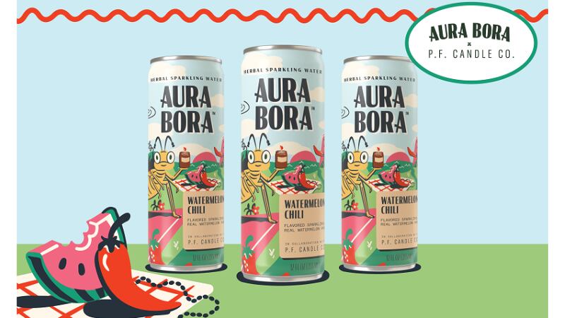 From sip to scent: Aura Bora partners with P.F. Candle Co. on Watermelon Chili LTO