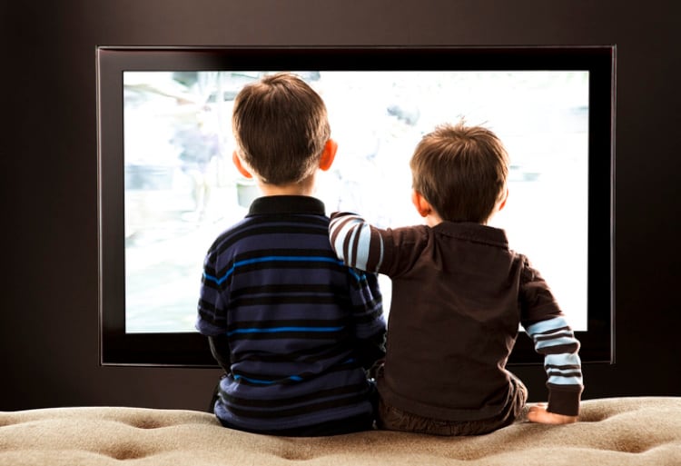 Brothers watching TV