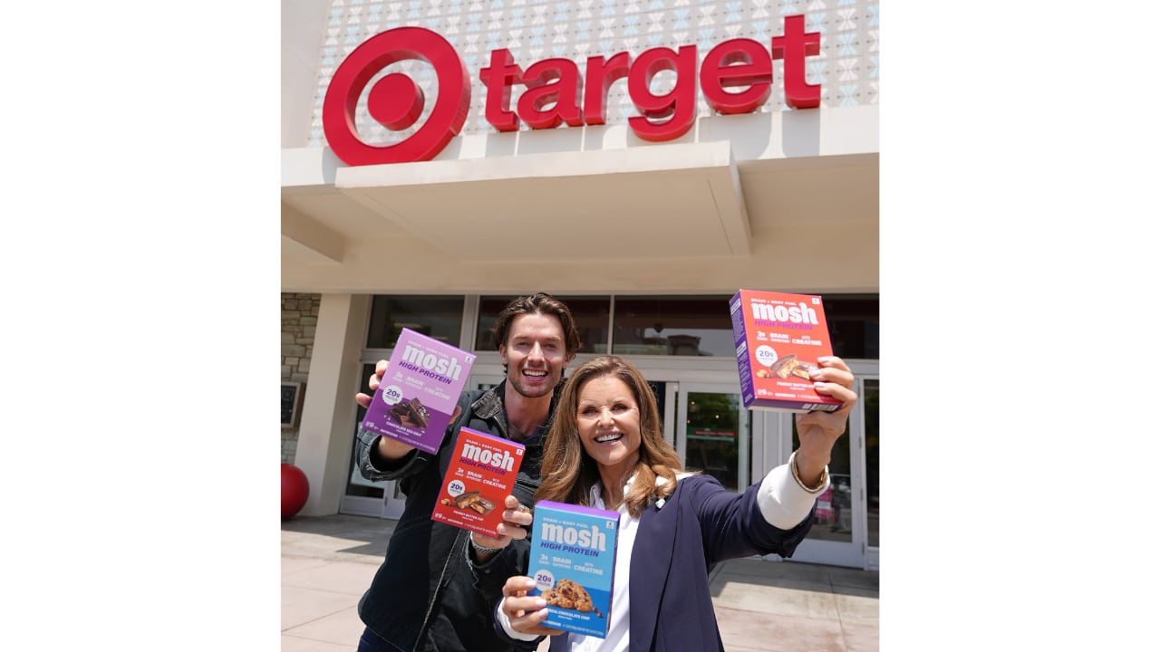 Mosh is a brain health and nutrition brand founded by Maria Shriver and her son, Patrick Schwarzenegger.