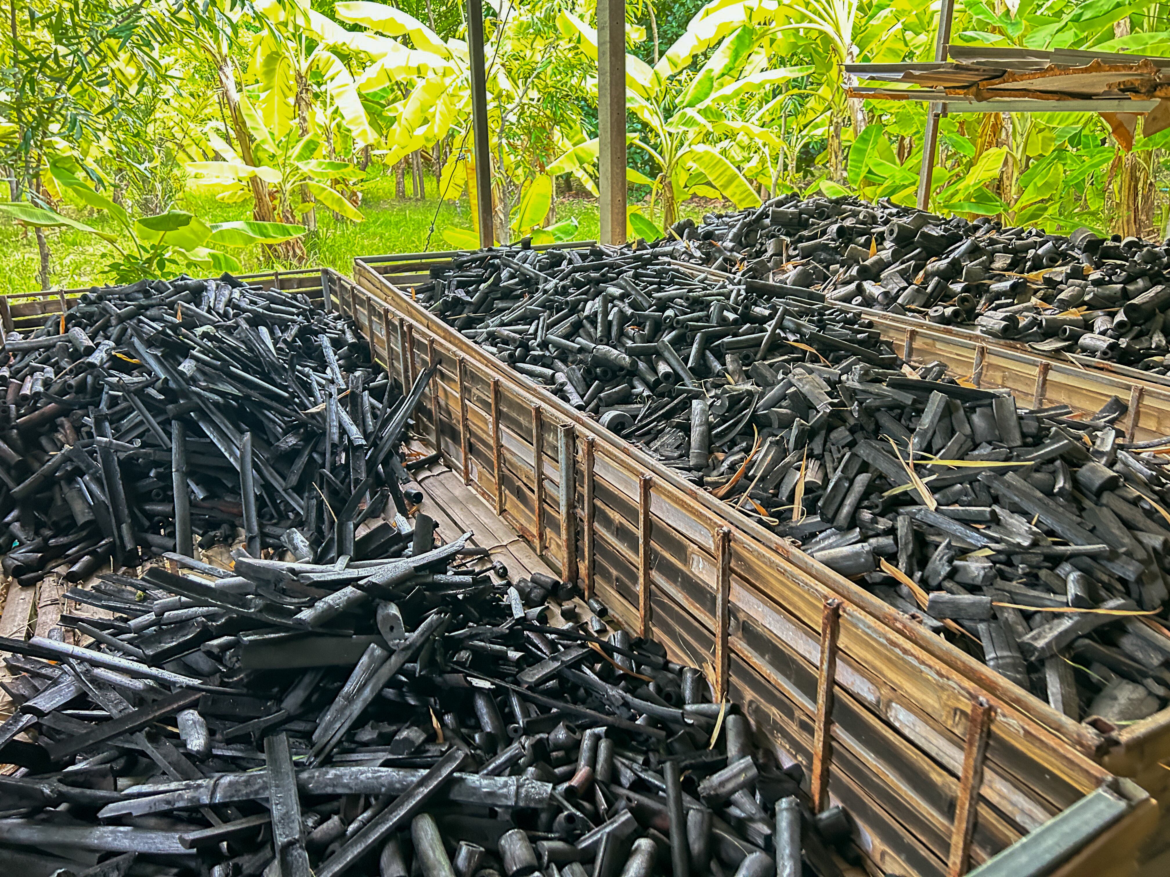 Biochar the charcoal using as soil amendment made from agricultural waste.