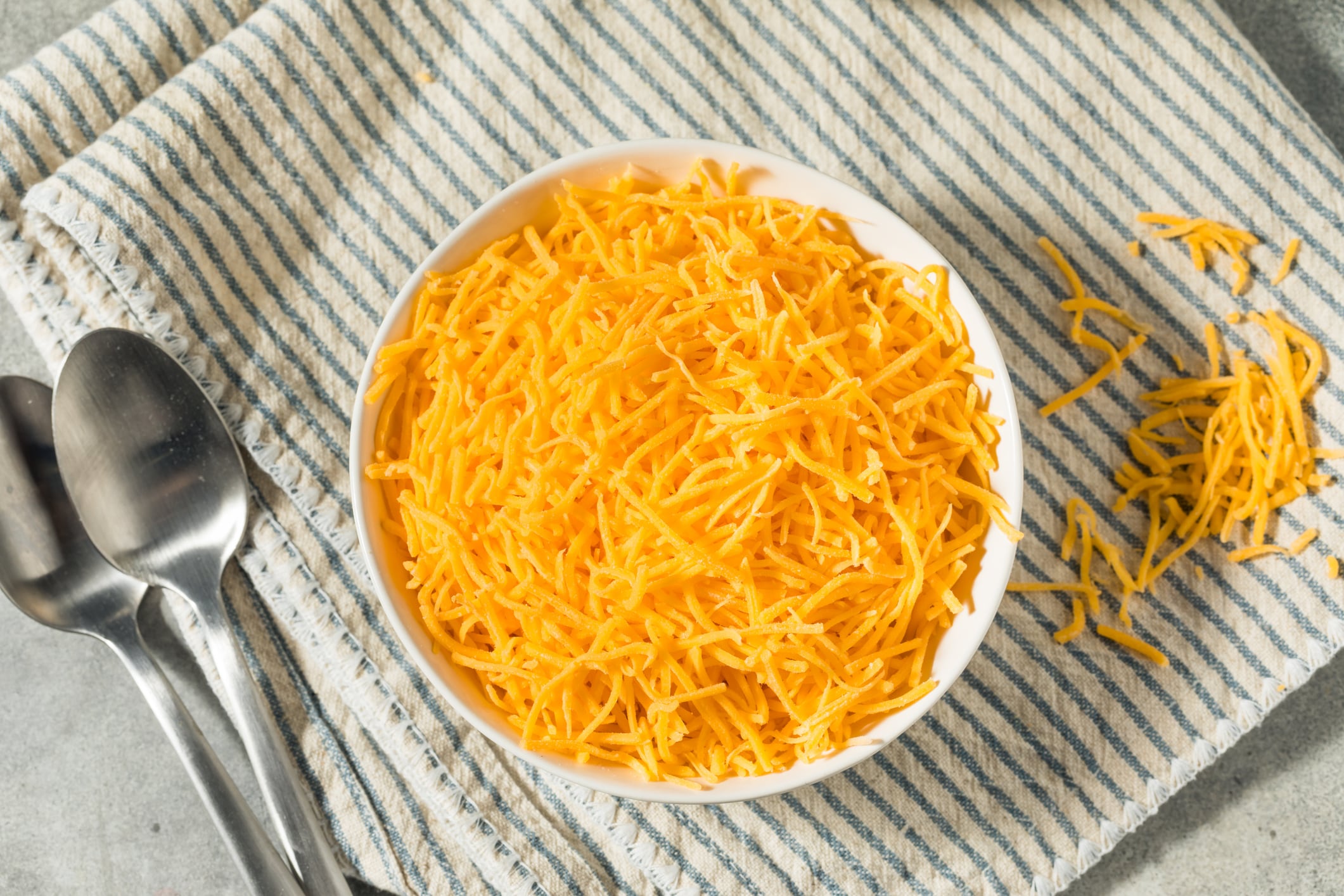 Bowl of shredded cheese