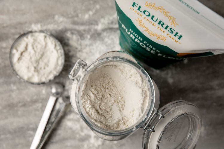 Flourish flour has 5x the fiber, but ‘looks, tastes and bakes like all-purpose flour,’ claims Bay State Milling