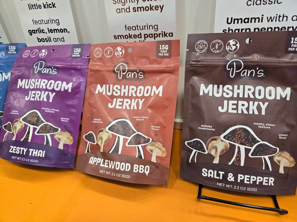 Michael Pan, CEO of Pan’s Mushroom Jerky, highlights the brand’s high-fiber, plant-based snacks that combine functional mushrooms with satiety-supporting ingredients like 7 grams of fiber per serving.