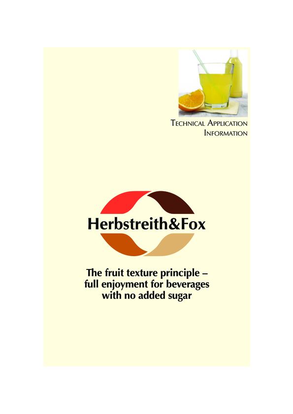 The fruit texture principle – full enjoyment for beverages with no added sugar