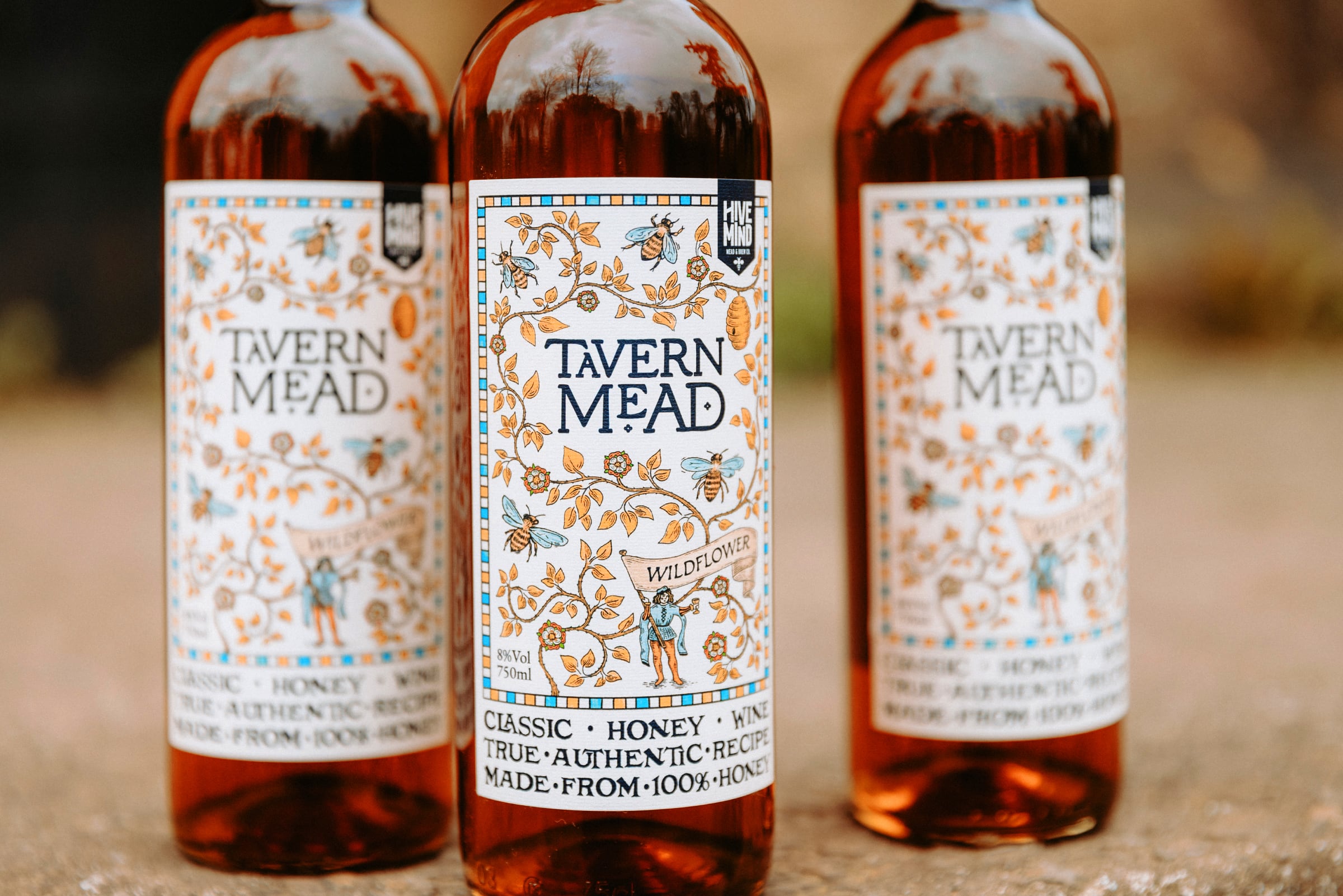 Hive Mind Tavern Mead 750ml bottle made from honey.