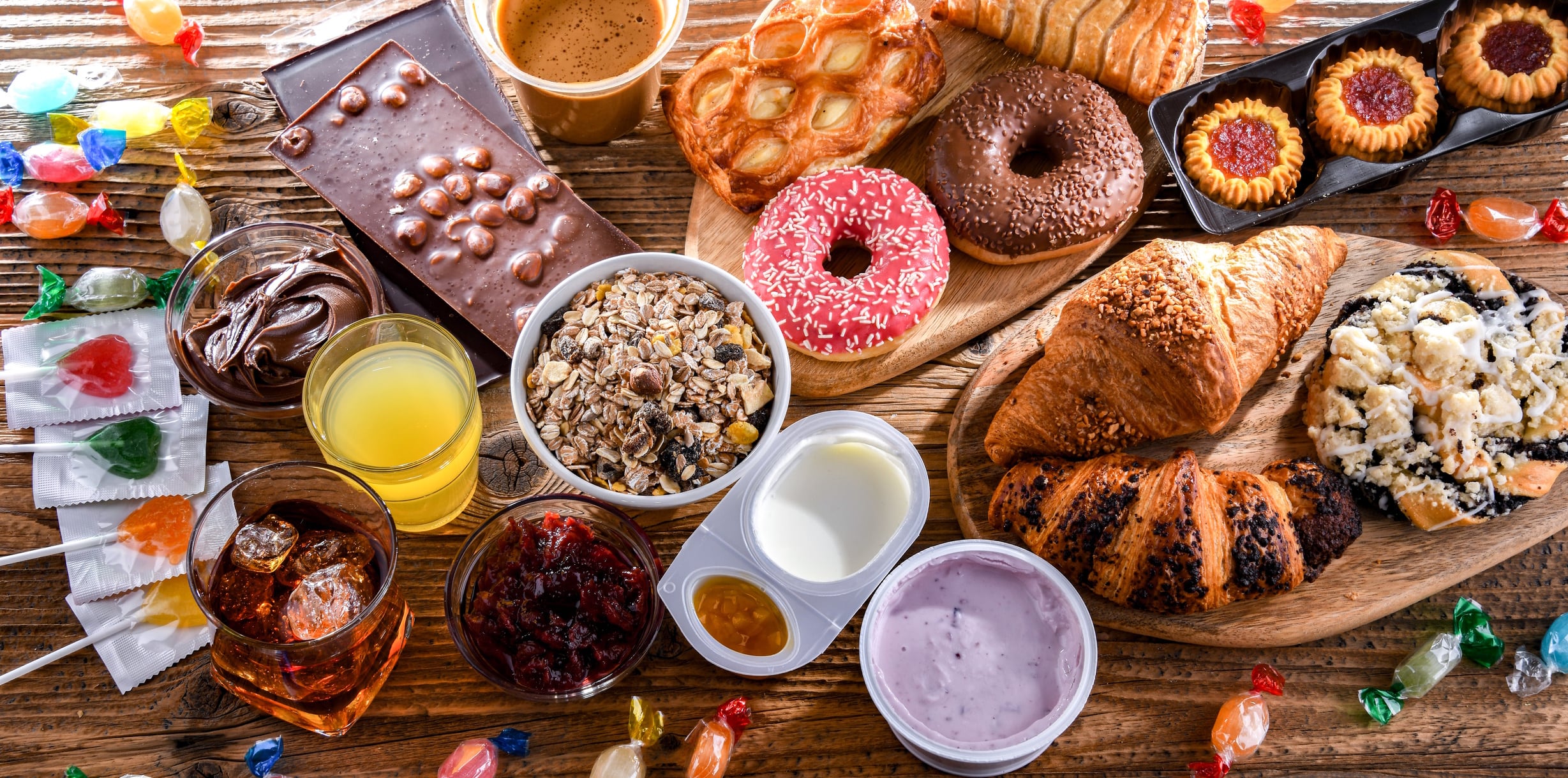 Food products containing a significant amount of sugar (UPFs) monticelllo GettyImages