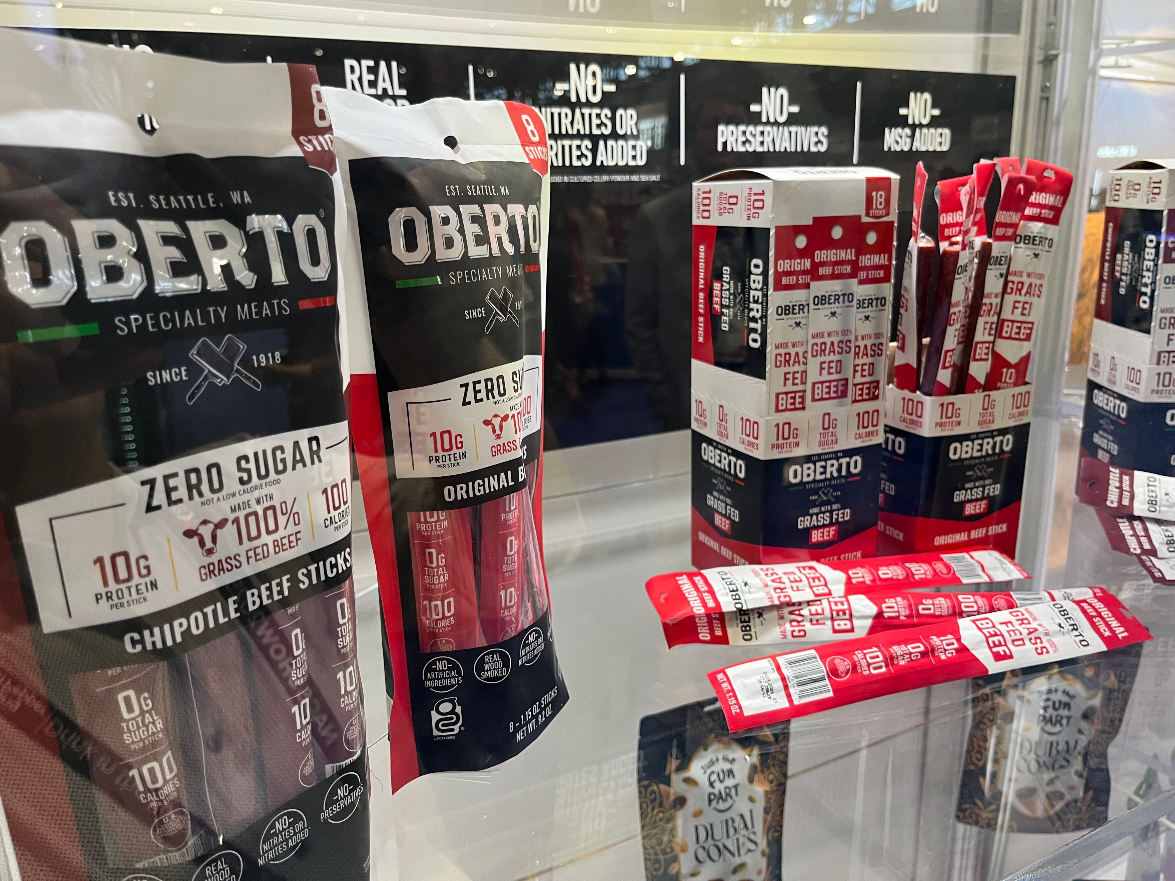 The sticks are 100% grass-fed beef.