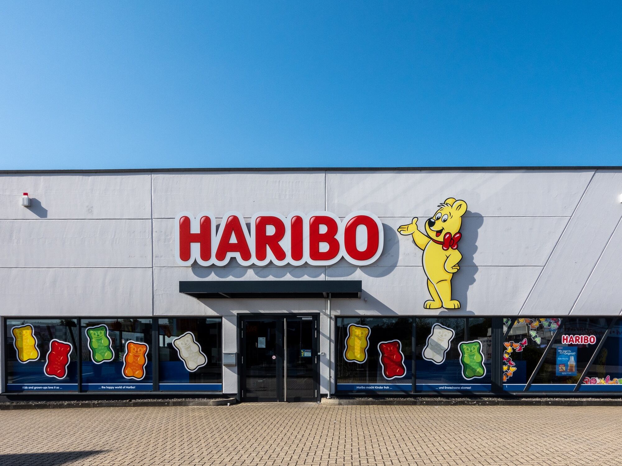 Entrance and facade of Haribo Outlet Store.
