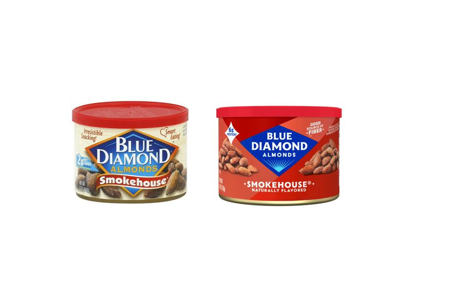 The Smokehouse flavor redesign features a streamlined red color palette and a smaller brand name set insight the iconic blue diamond logo; while the flavor is displayed at the bottom in a white font with nutrition call outs on either side of the logo.