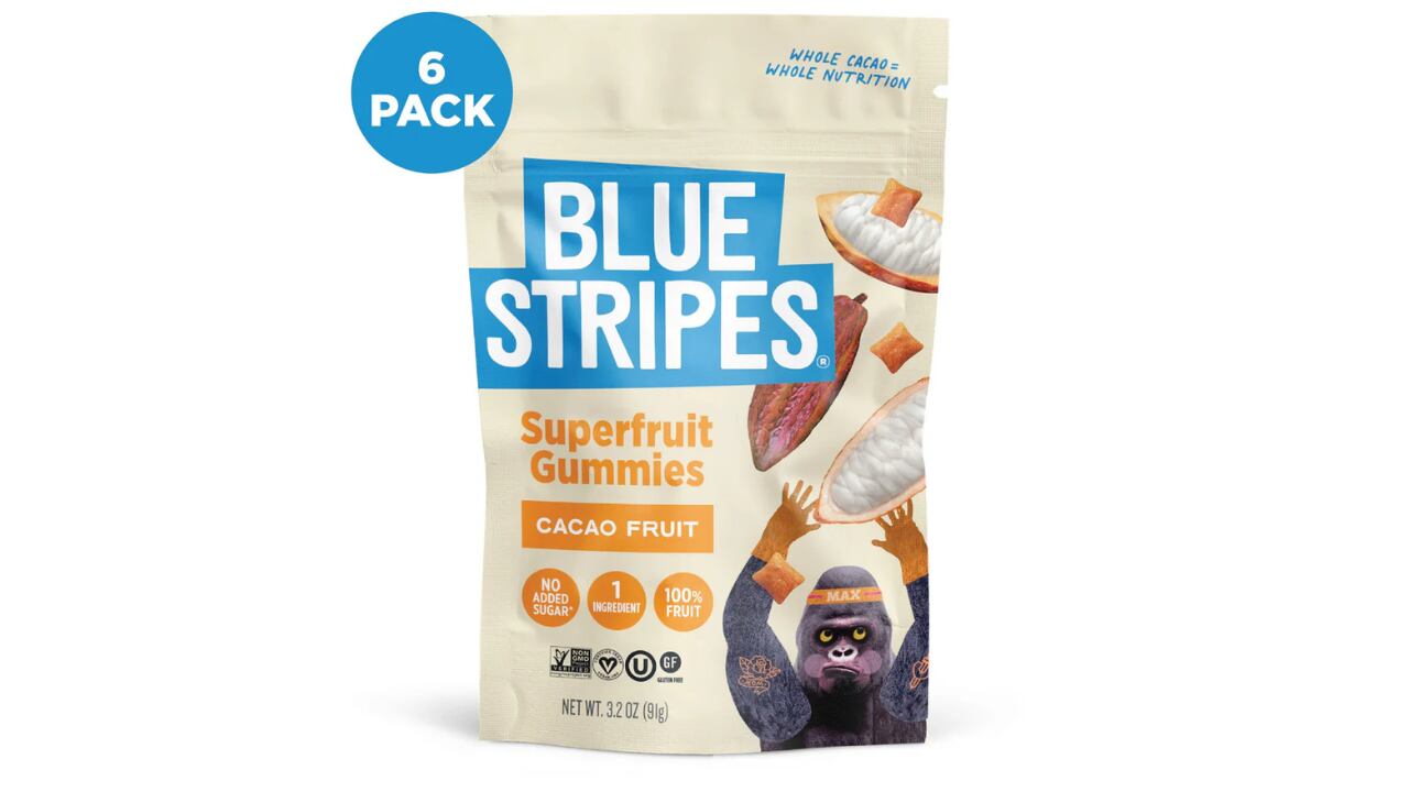 Blue Stripes got a boost in the first quarter of 2026 with limited-time distribution of its new upcycled Superfruit Gummies at select Costco locations.