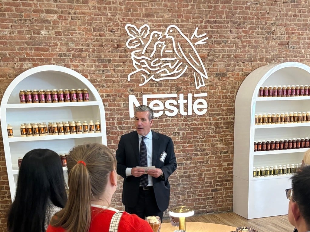 Nestlé USA President Marty Thompson (pictured here in front of the Minor's Kitchen sauces) framed the launch as a natural extension of the company’s effort to meet consumers where they are most: at home cooking and experimenting.