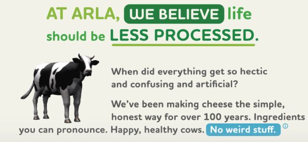 Screengrab Arla Foods Live Unprocessed campaign website