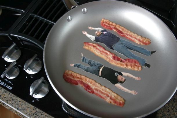 J&D's Foods bacon frying