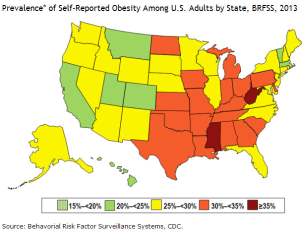 CDC obesity map
