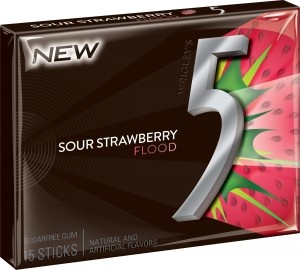 5 gum Flood Sour Strawberry
