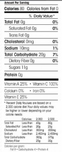 Nutrition Facts Welch's strawberry fruit snacks