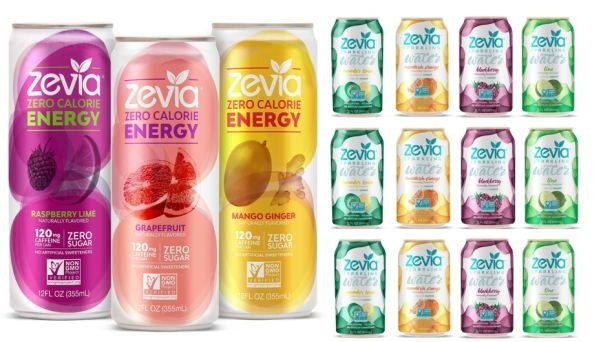 Zevia enters energy, sparkling water categories