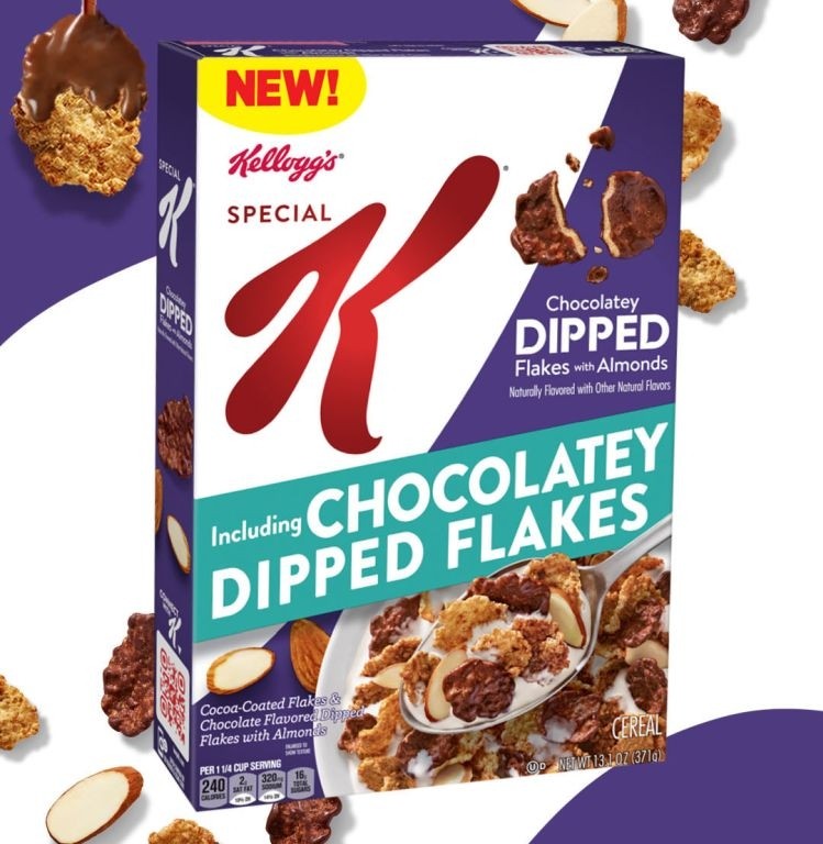 Special K promises permissible indulgence with chocolatey dipped flakes with almonds