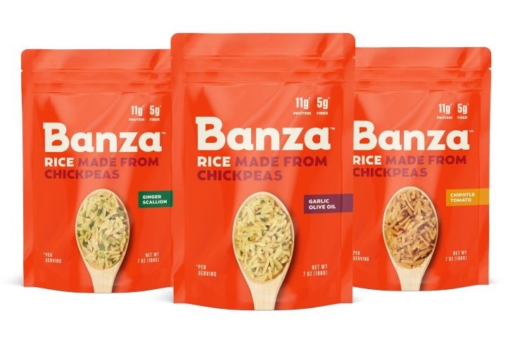 Banza launches three flavored chickpea rice products