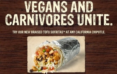 Chipotle has rolled out its Sofritas shredded tofu meat-alternative for burritos, tacos etc in California and the Pacific Northwest, and is now testing it out in Colorado, Utah, Idaho,  Chicago, D.C., and Philadelphia