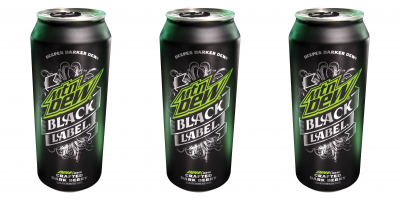 Mountain Dew Black Label is a carbonated soft drink made with real sugar, crafted dark berry flavor and herbal bitters. Pic: Mtn Dew
