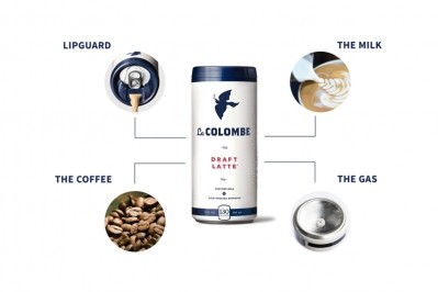 Philadelphia-based La Colombe's Draft Latte is infused with liquid nitrous oxide. When a can is opened, a small gasket at the bottom of the can unleashes the nitrous oxide, which creates millions of micro-bubbles that mimics the froth of a hot beverage. Photo: La Colombe
