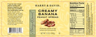 One example of the recall involves Harry And David, LLC and its peanut spreads 